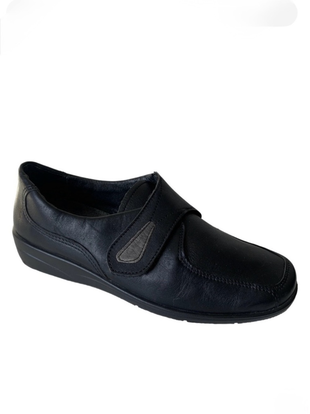 RHODE Black Leather Comfort Shoe Hook and Loop Closure Women's Size 7